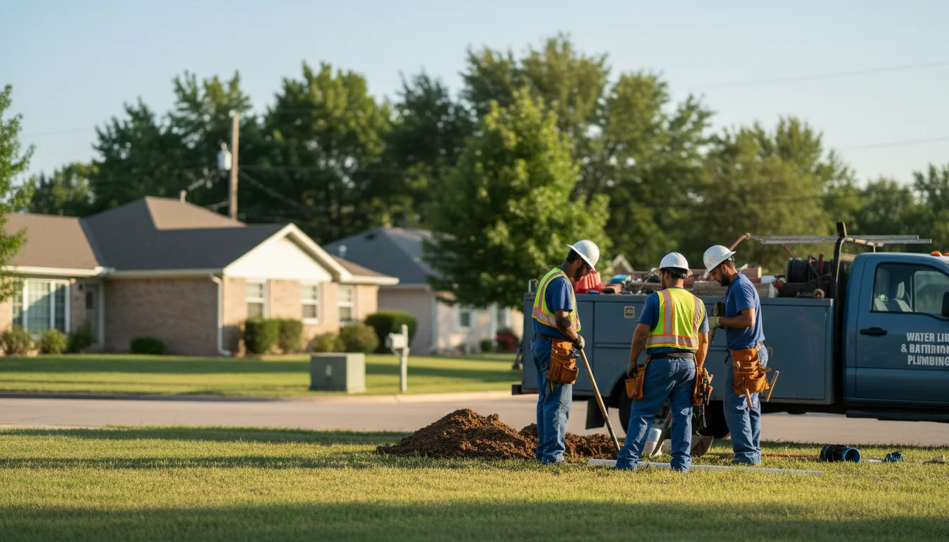 Residential water line and bathroom plumbing service in Council Hill, OK